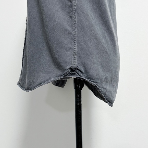 Mother Gray Worn In Washed Out Discolored Snap Button Up Collared Blouse Small - Picture 6 of 12